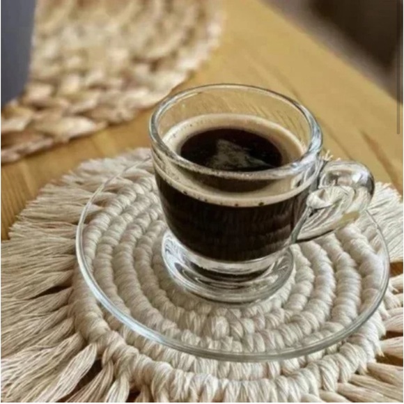 New »— BÖHÖ LÖVËLŸ —» Macrame Woven Art Coaster Sets, Absorbent Fibers 4 Drink⭕️ - Picture 6 of 17